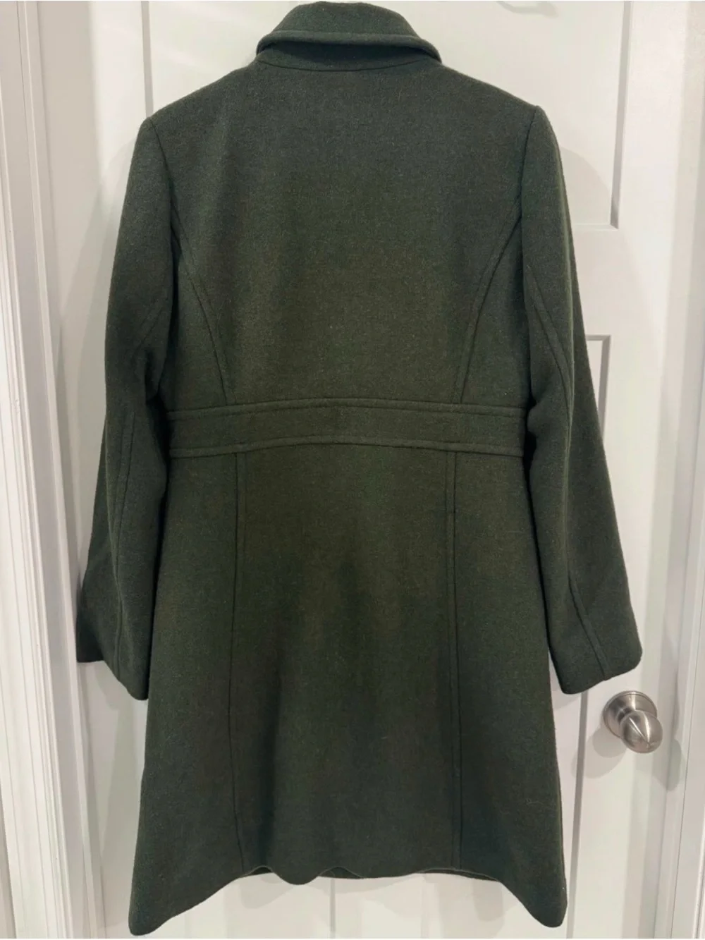 J. Crew Factory - Olive Green Wool Blend Lady Coat - Picture 4 of 7